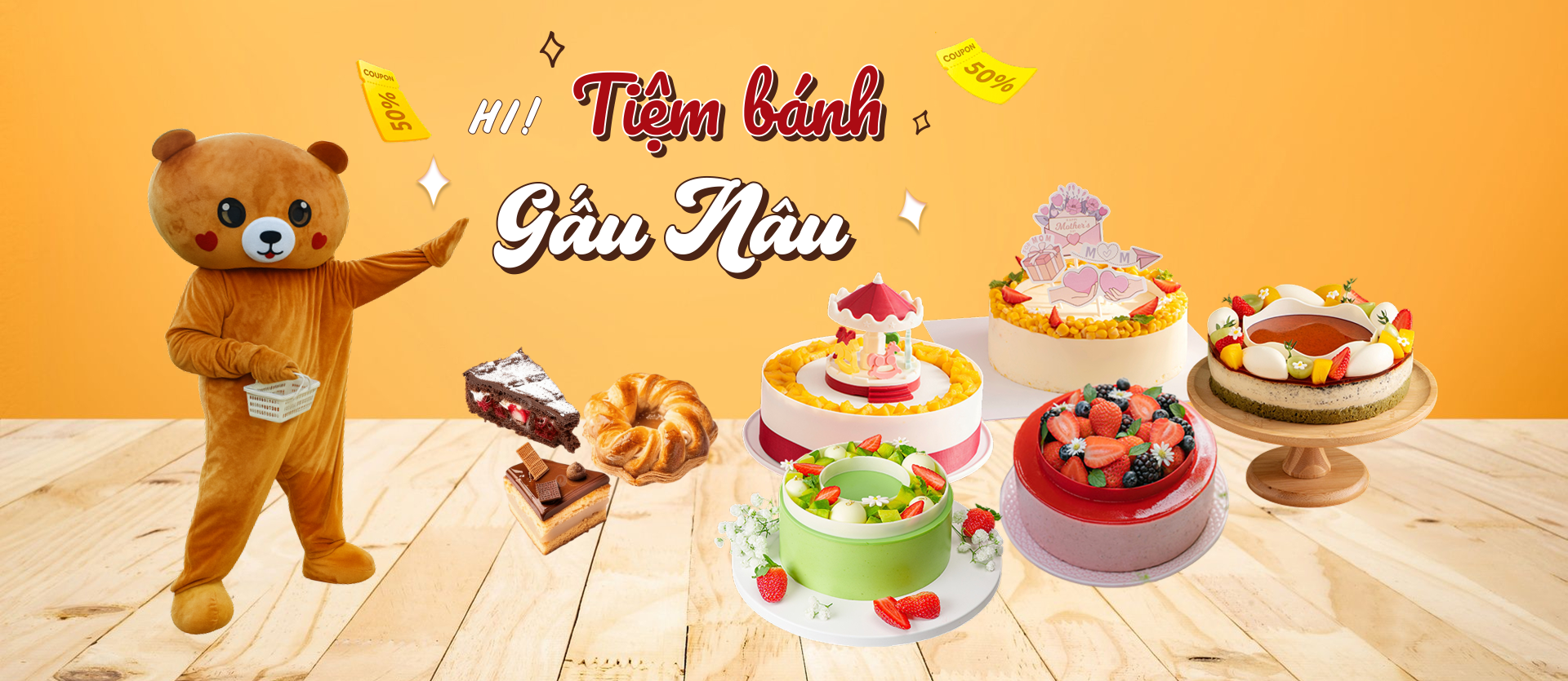 Bánh Kem Gấu Nâu