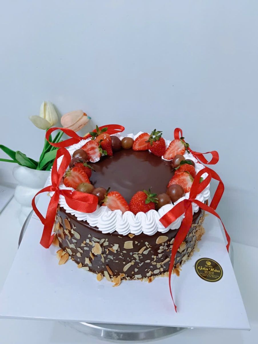 Bánh kem bắp mix trái cây & socola trang trí