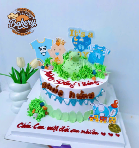 Bánh Kem Sinh Nhật Hoạt Tiết Thú Mini