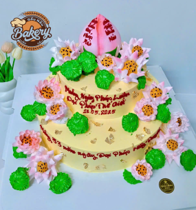 Bánh Kem Sinh Nhật 2 Tầng Búp Hoa Sen
