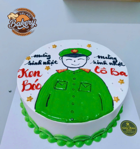 Mẫu Bánh Kem Sinh Nhật Trang Trí Chú Bộ Đội