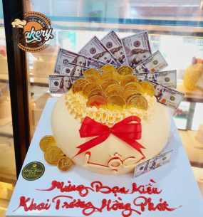 Bánh Kem Hủ Vàng Tài - Lộc - Phát + Thần Tài