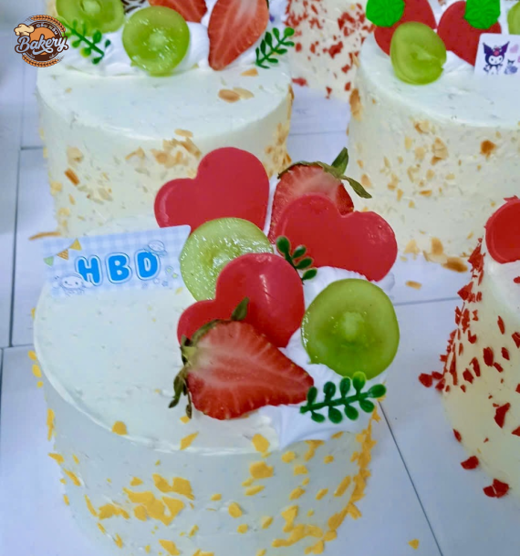 Bánh Kem Bắp Phô Mai Mini Trái Cây Dâu Tây & Nho