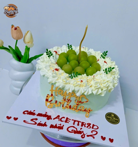 Bánh Kem Trái Cây Nho Xanh