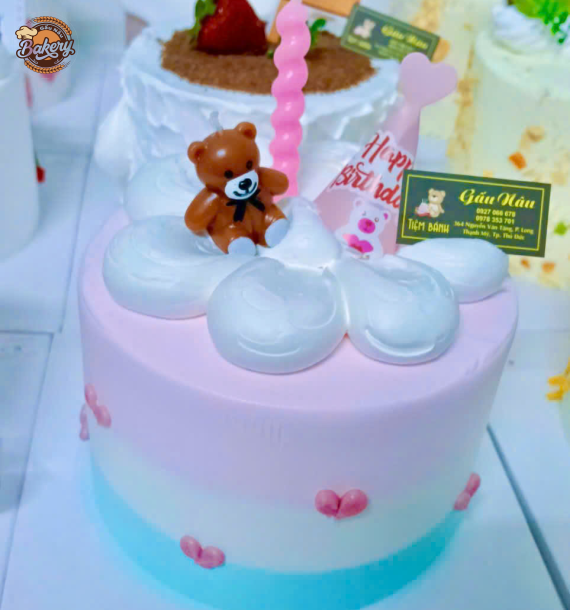 Bánh Kem Sinh Nhật Mini Gấu Nâu
