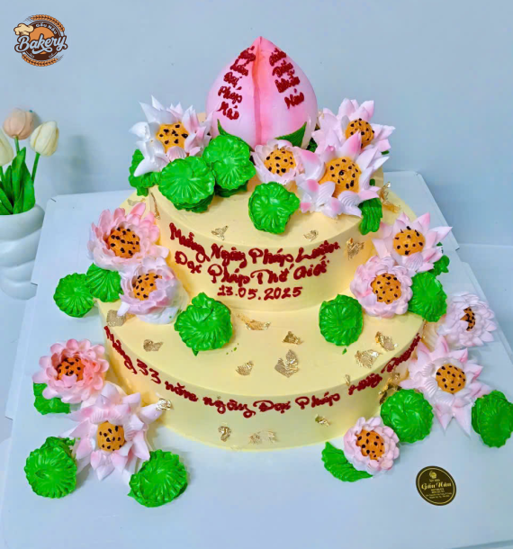 Bánh Kem Sinh Nhật 2 Tầng Búp Hoa Sen