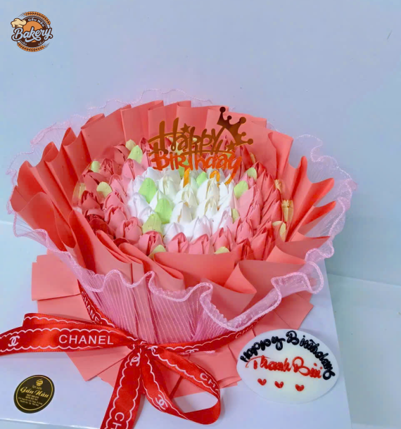 Combo Bánh Kem Trang Trí Hoa Tươi - Quà Tặng Ý Nghĩa