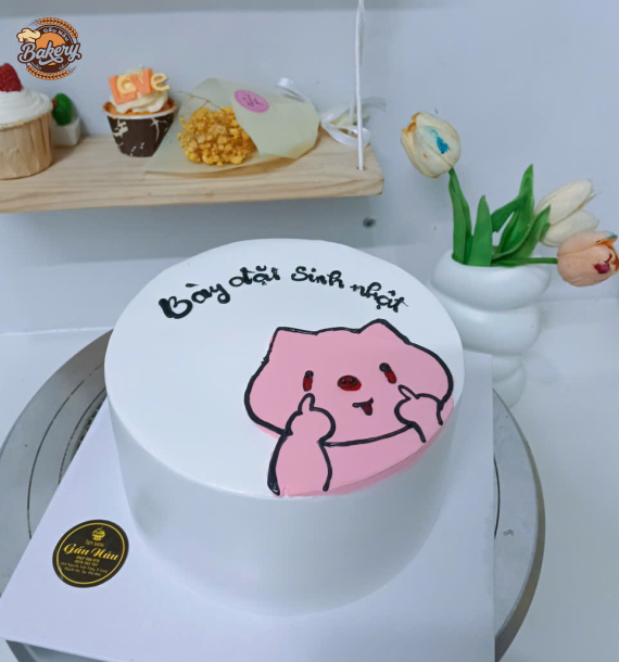 Bánh Kem Sinh Nhật Trang Trí Mặt Hình Thú Cute