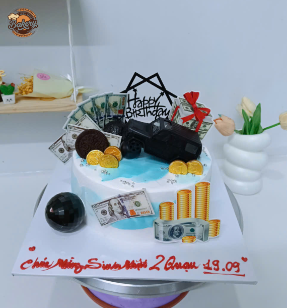 Mẫu Bánh Kem Sinh Nhật Có Icon Xe Hơi Siêu Cute