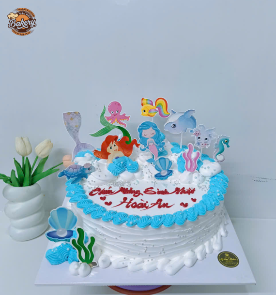 Bánh Kem Sinh Nhật Trang Trí Mẫu Hình Tiên Cá